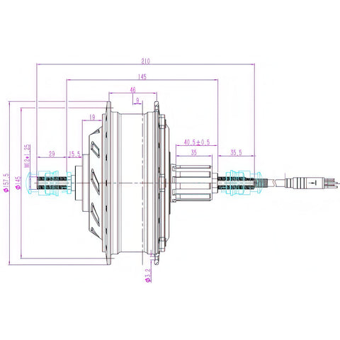 500w Hub Motor Kit, with Pedelec and Throttle