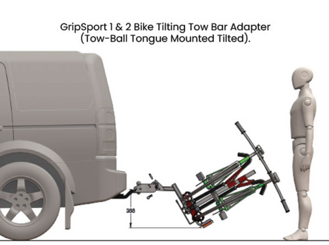 GripSport 1-2 Bike Tilting Van-Rack Towbar Adapter